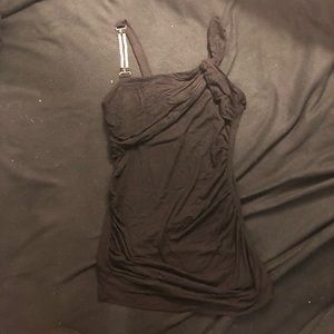 Black asymmetrical glam top